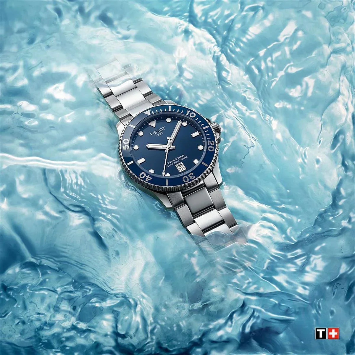 Tissot Seastar 1000 Blue Dial Silver Steel Strap Watch For Men - T120.410.11.041.00