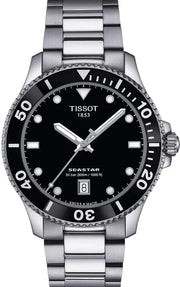 Tissot Seastar 1000 Black Dial Silver Steel Strap Watch For Men - T120.410.11.051.00