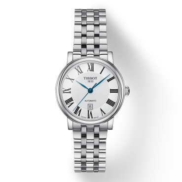 Tissot T Classic Carson Premium Automatic Lady Silver Dial Silver Steel Strap Watch for Women - T122.207.11.033.00