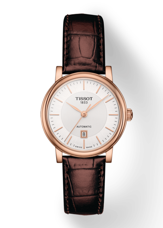 Tissot T Classic Carson Premium White Dial Brown Leather Strap Watch for Women - T122.207.36.031.00
