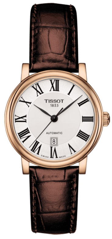 Tissot T Classic Carson Premium White Dial Brown Leather Strap Watch for Women - T122.207.36.033.00