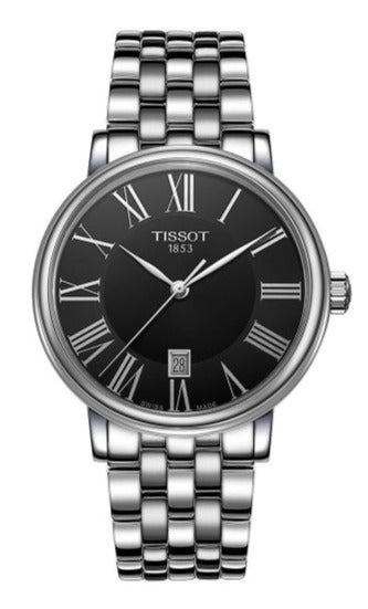 Tissot Carson Premium Black Dial Silver Steel Strap Watch For Men - T122.410.11.053.00