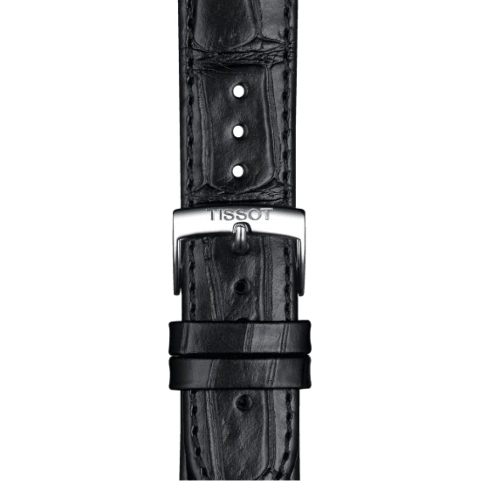 Tissot Carson Premium Silver Dial Black Leather Strap Watch For Men - T122.410.16.033.00