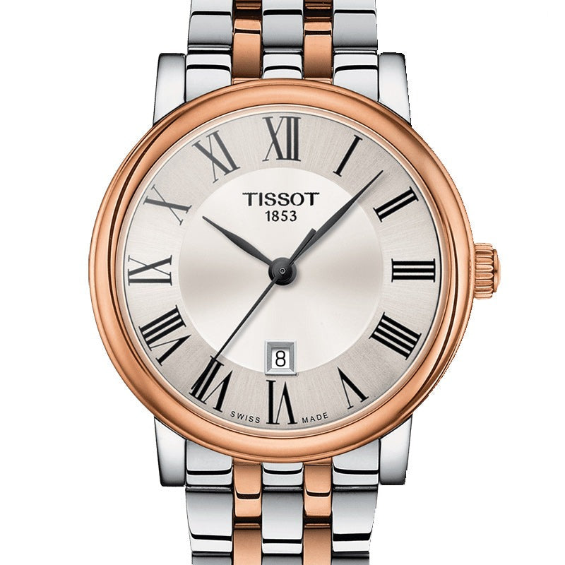Tissot Carson Premium White Dial Two Tone Steel Strap Watch For Men - T122.410.22.033.00