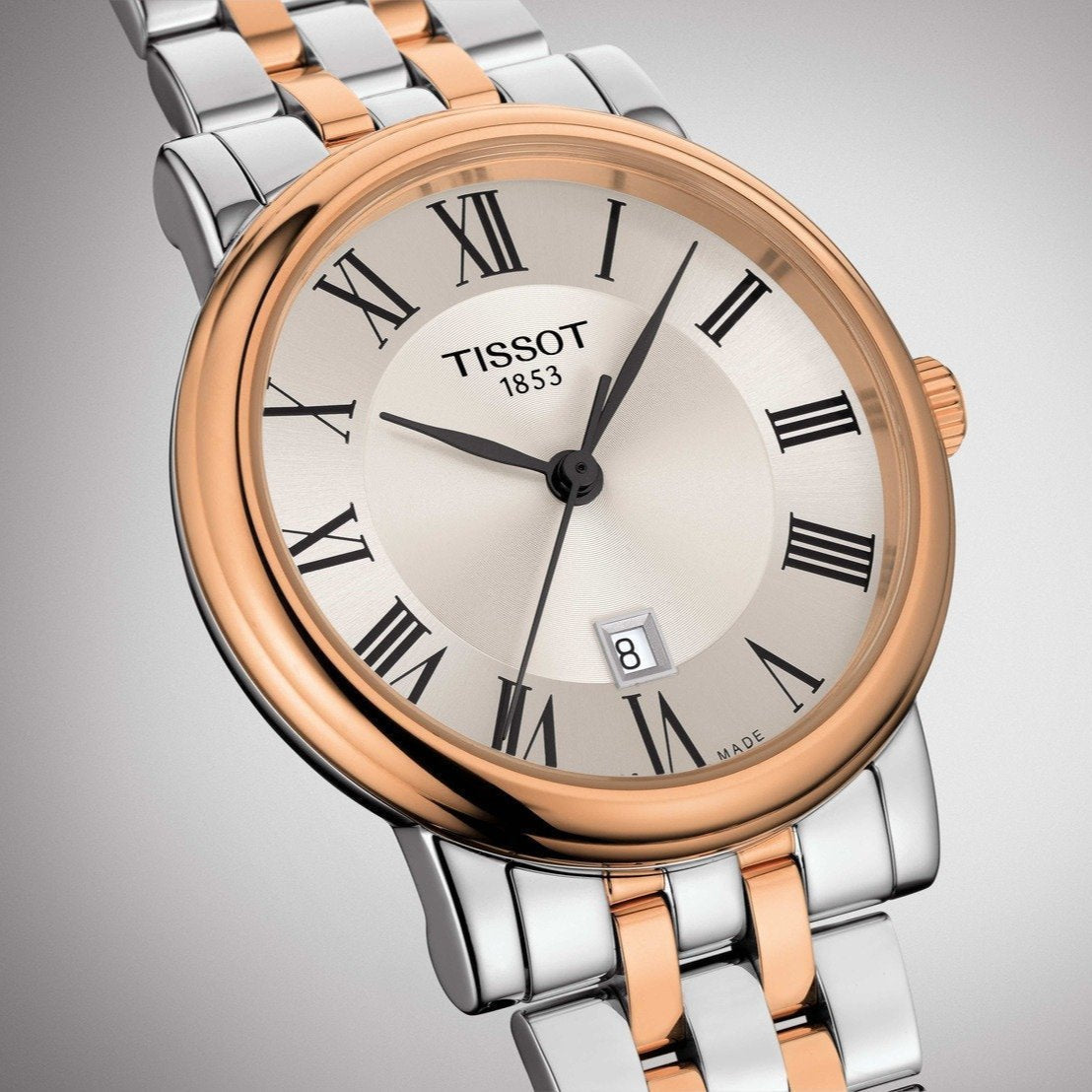 Tissot T Classic Carson Premium Silver Dial Two Tone Steel Strap Watch For Men - T122.410.22.033.00