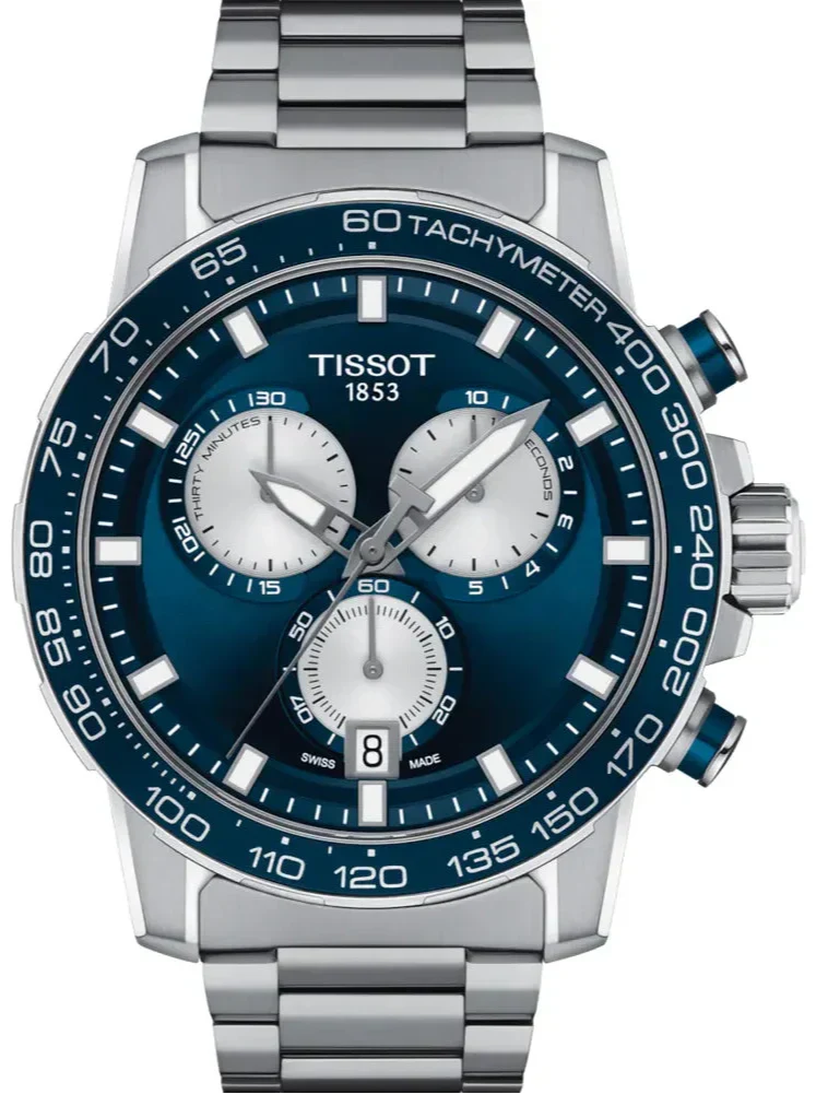 Tissot Supersport Chrono Blue Dial Silver Steel Strap Watch For Men - T125.617.11.041.00
