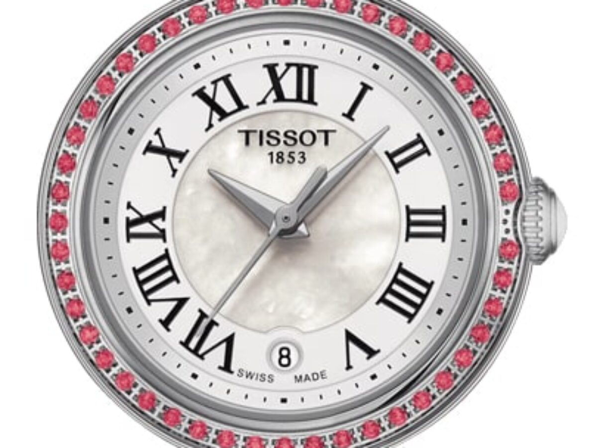 Tissot Bellissima Small Lady Diamonds Mother of Pearl Dial Red Leather Strap Watch For Women - T126.010.66.113.00