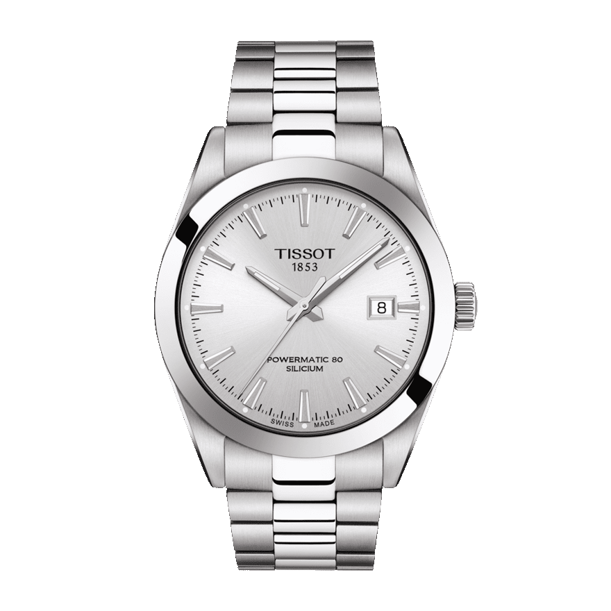 Tissot Gentleman Powermatic 80 Silicium Silver Dial Silver Steel Strap Watch For Men - T127.407.11.031.00
