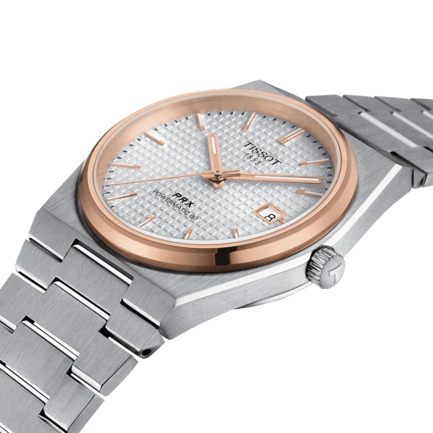 Tissot PRX Powermatic 80 Silver Dial Silver Steel Strap Watch For Men - T1374072203100