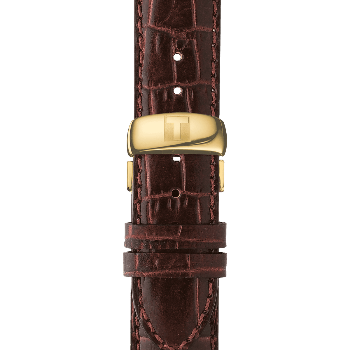 Tissot Le Locle Automatic Gold Dial Brown Leather Strap Watch For Men - T41.5.413.73