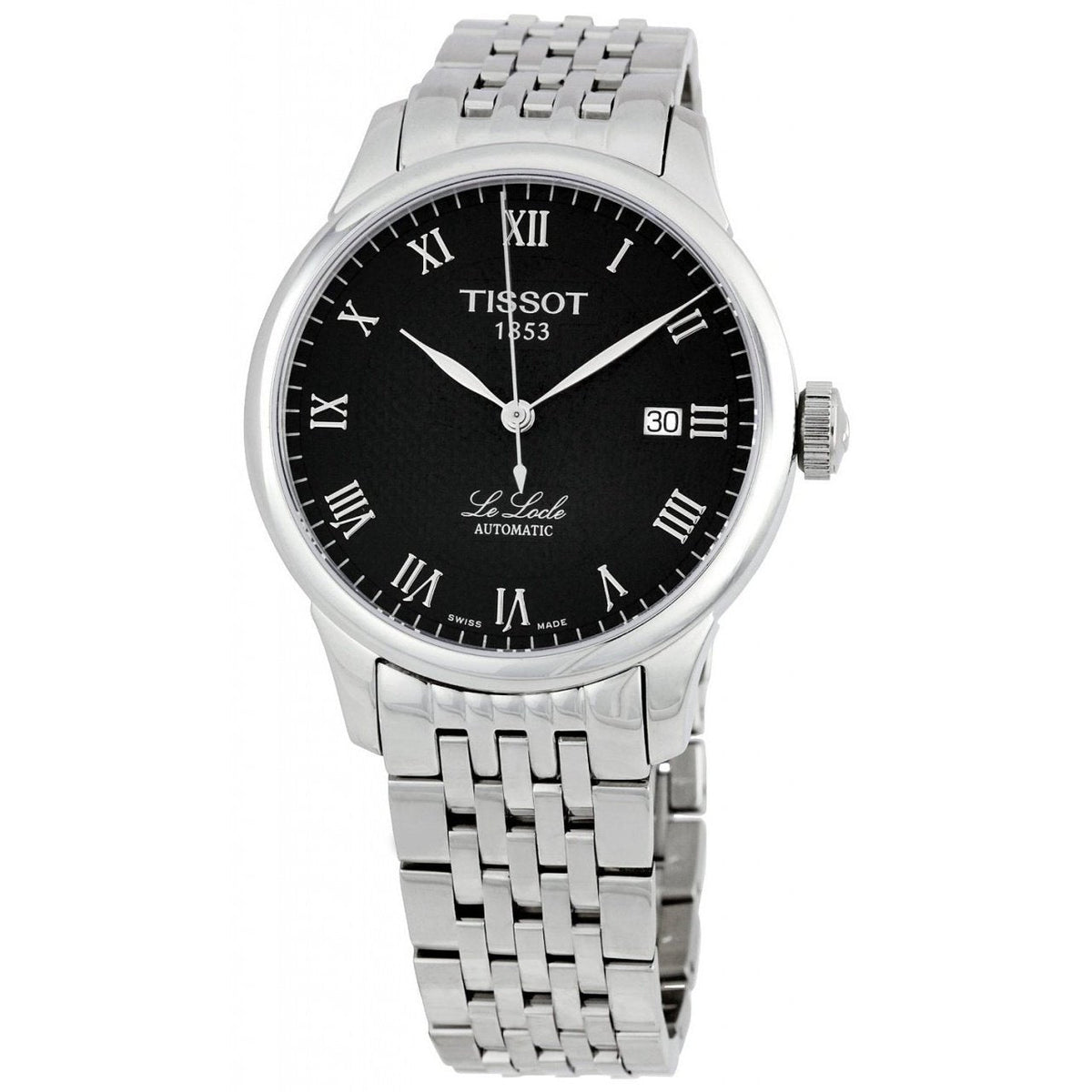 Tissot T Classic Le Locle Powermatic 80 Black Dial Silver Steel Strap Watch For Women - T41.1.483.53