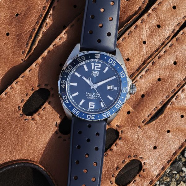 Tag Heuer Formula 1 Bucherer Blue Edition Blue Dial Blue Calfskin Strap Watch for Men - WAZ2015.FT8023