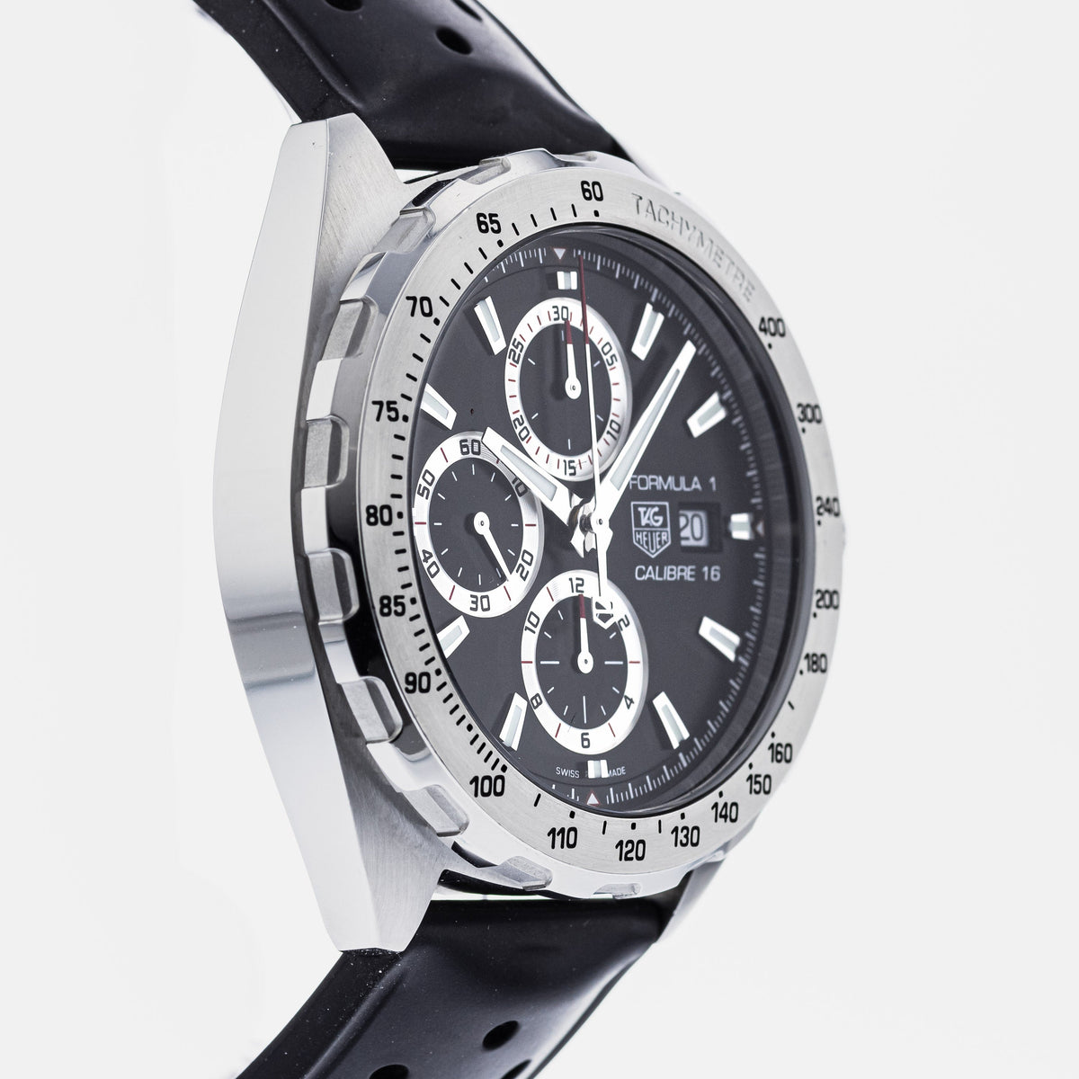 Tag Heuer Formula 1 Calibre 16 Black Dial Black Leather Strap Watch for Men - CAZ2010.FT8024