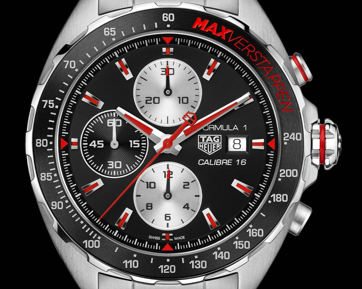 Tag Heuer Formula 1 Calibre 16 Max Verstappen Limited Edition Black Dial Two Tone Steel Strap Watch for Men - CAZ2018.BA0970