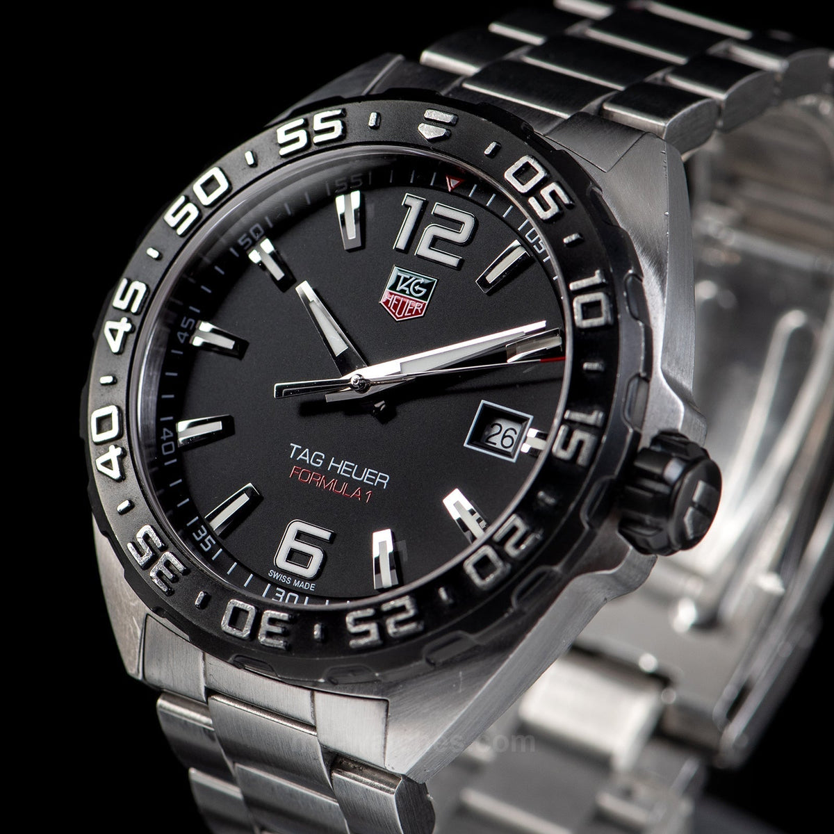 Tag Heuer Formula 1 Quartz Black Dial Silver Steel Strap Watch for Men - WAZ1110.BA0875