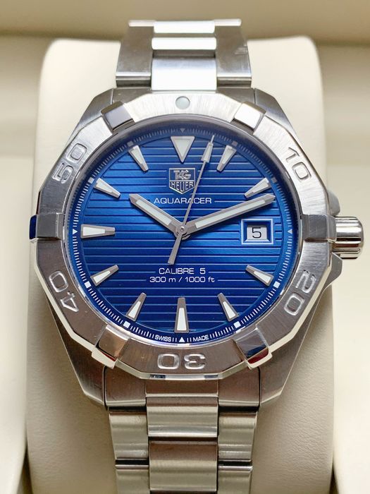 Tag Heuer Aquaracer Automatic 41mm Blue Dial Silver Steel Strap Watch for Men - WAY2112.BA0928