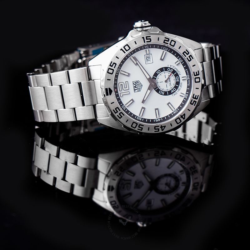 Tag Heuer Formula 1 Calibre 6 Automatic White Dial Silver Steel Strap Watch for Men - WAZ2013.BA0842