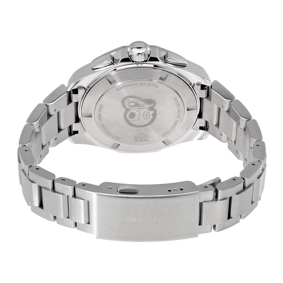 Tag Heuer Aquaracer Quartz Chronograph Black Dial Silver Steel Strap Watch for Men - CAY111A.BA0927