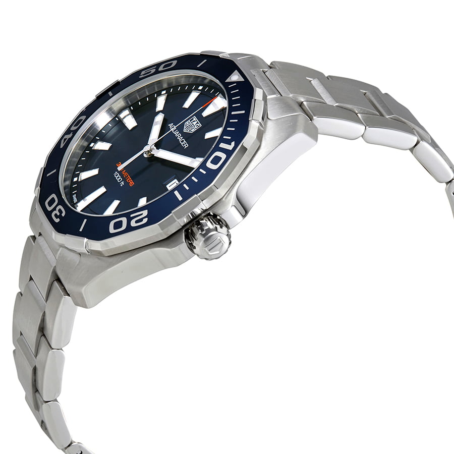 Tag Heuer Aquaracer Blue Dial Silver Steel Strap Watch for Men - WAY101C.BA0746