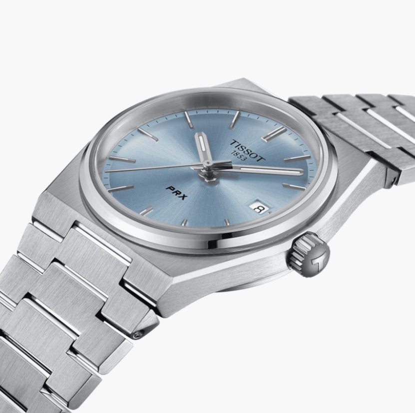 Tissot PRX Light Blue Dial Silver Steel Strap Watch For Women - T137.210.11.351.00