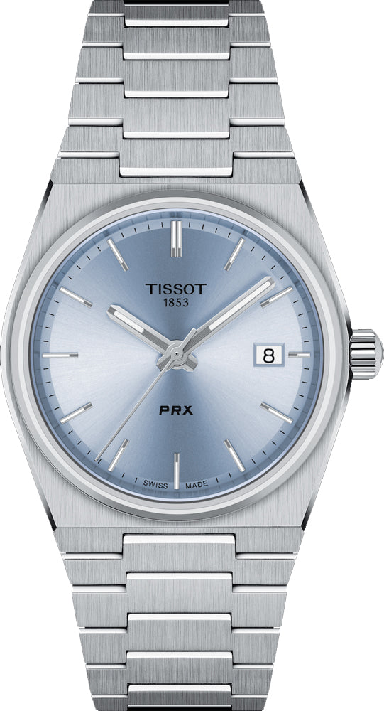 Tissot PRX Light Blue Dial Silver Steel Strap Watch For Women - T137.210.11.351.00