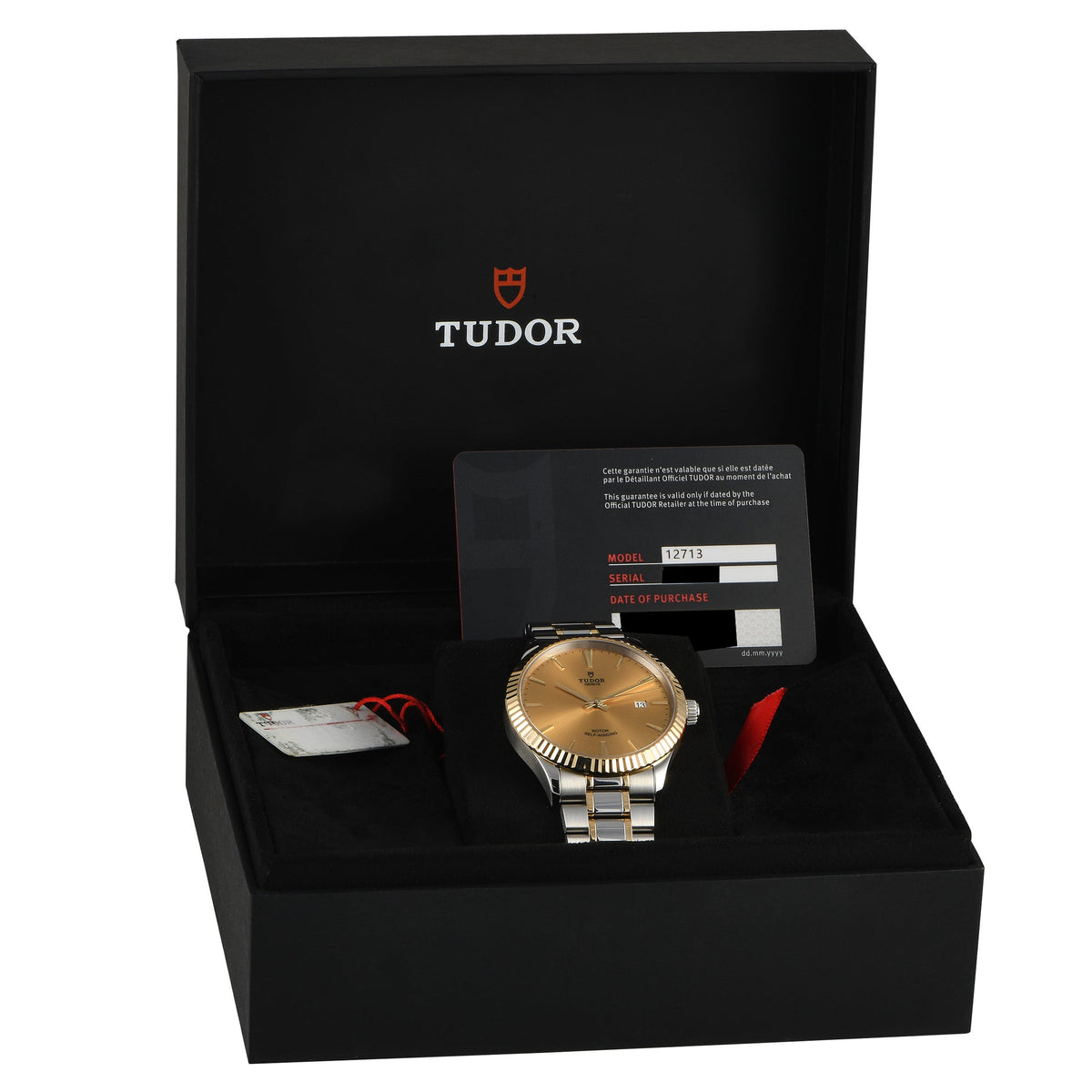 Tudor Style Automatic Gold Dial Two Tone Steel Strap Watch for Men - M12713-0001