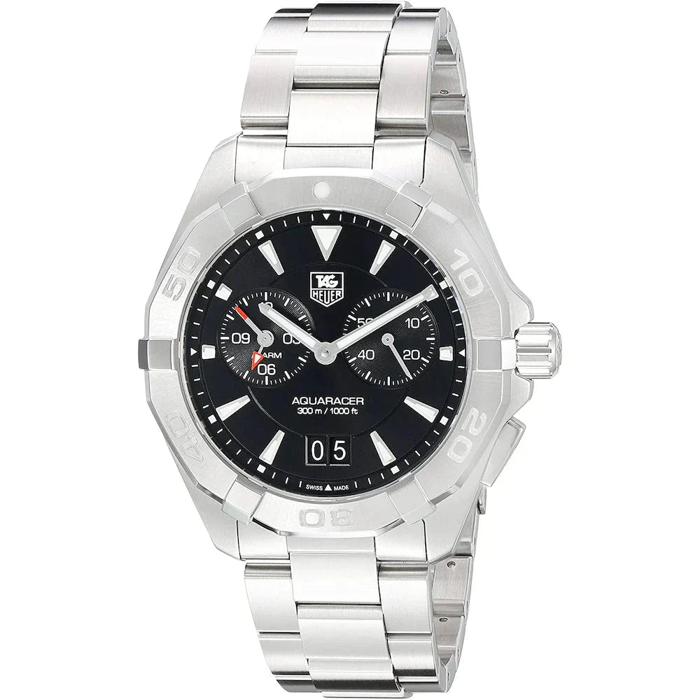 Tag Heuer Aquaracer Quartz Black Dial Silver Steel Strap Watch for Men - WAY111Z.BA0928