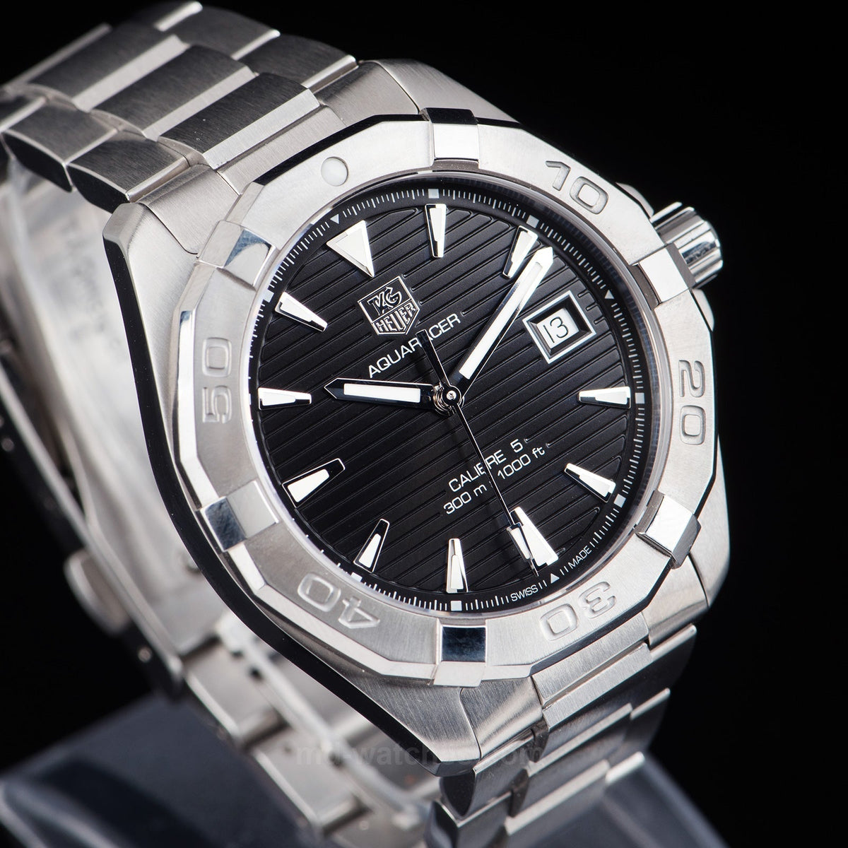 Tag Heuer Aquaracer Automatic 41mm Black Dial Silver Steel Strap Watch for Men - WAY2110.BA0928