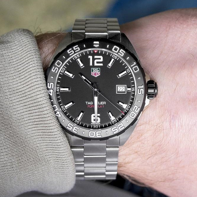 Tag Heuer Formula 1 Quartz Black Dial Silver Steel Strap Watch for Men - WAZ1110.BA0875