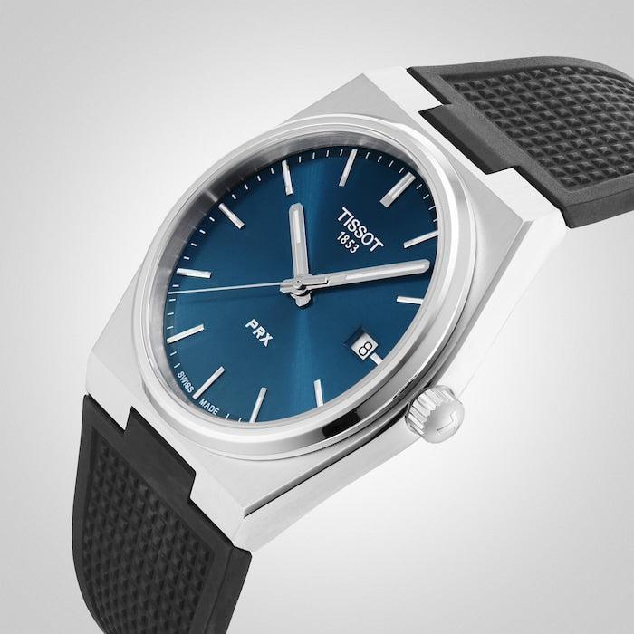Tissot PRX Blue Dial Black Rubber Strap Watch For Men - T137.410.17.041.00