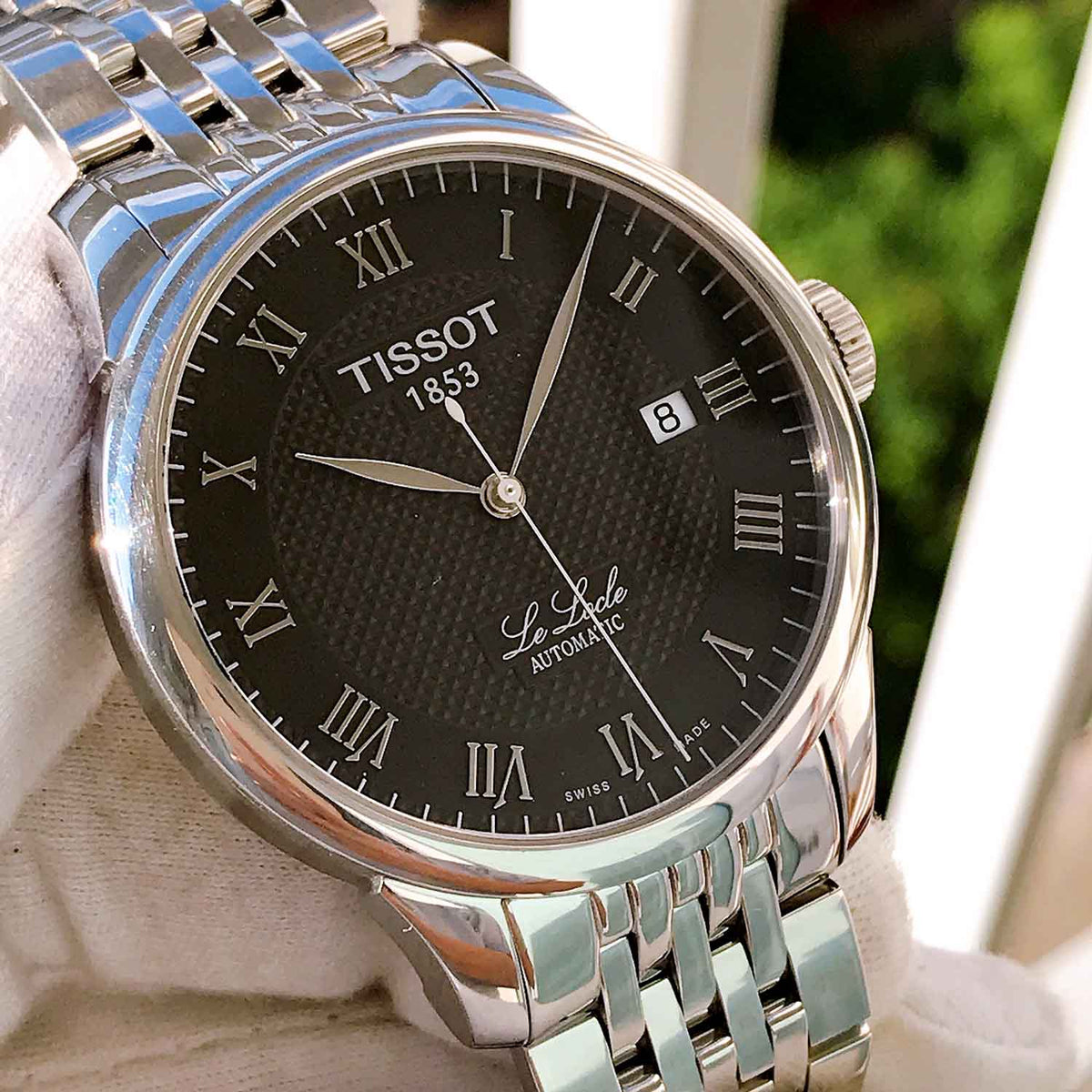Tissot T Classic Le Locle Powermatic 80 Black Dial Silver Steel Strap Watch For Women - T41.1.483.53