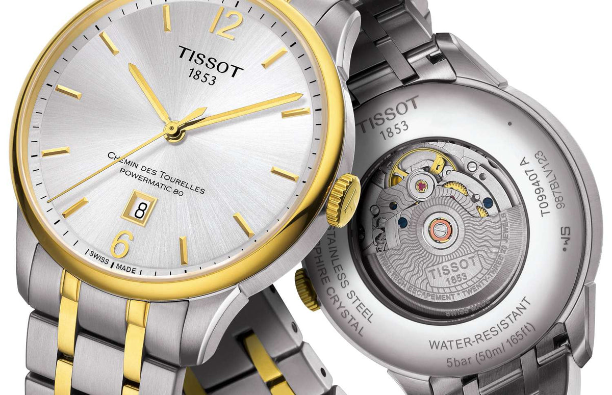 Tissot Chemin Des Tourelles Powermatic 80 Lady Silver Dial Two Tone Steel Strap Watch For Women - T099.207.22.037.00