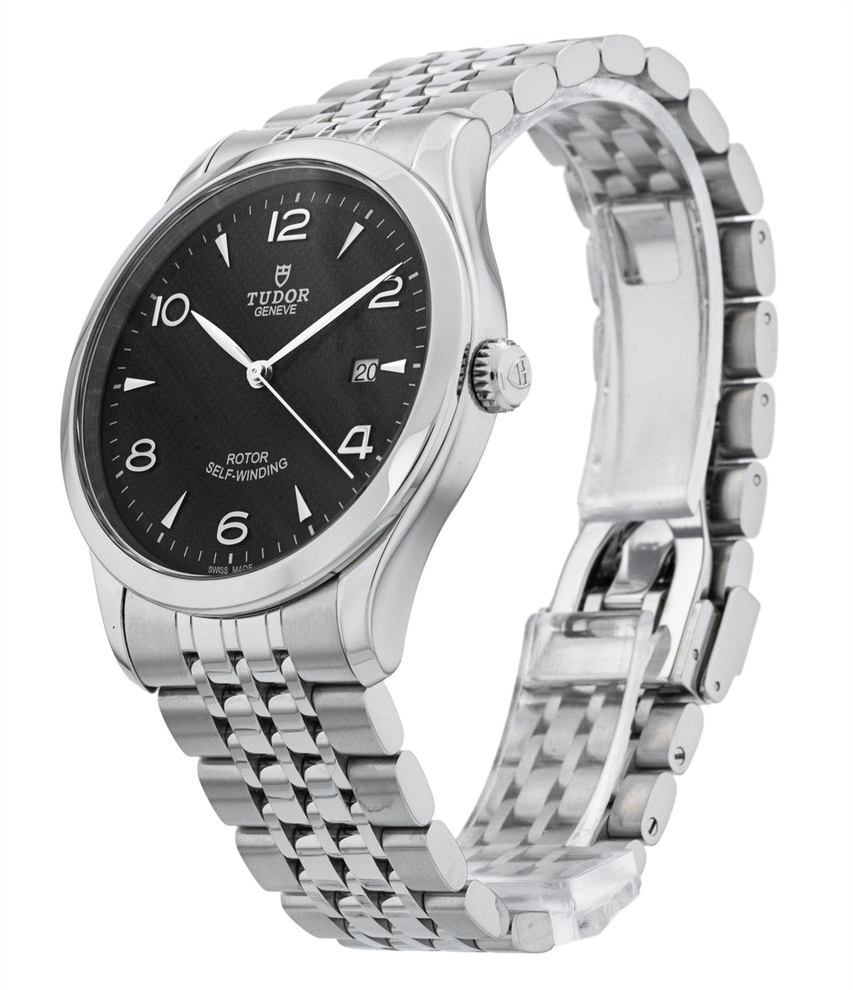 Tudor 1926 Automatic Black Dial Silver Steel Strap Watch for Men - M91650-0002