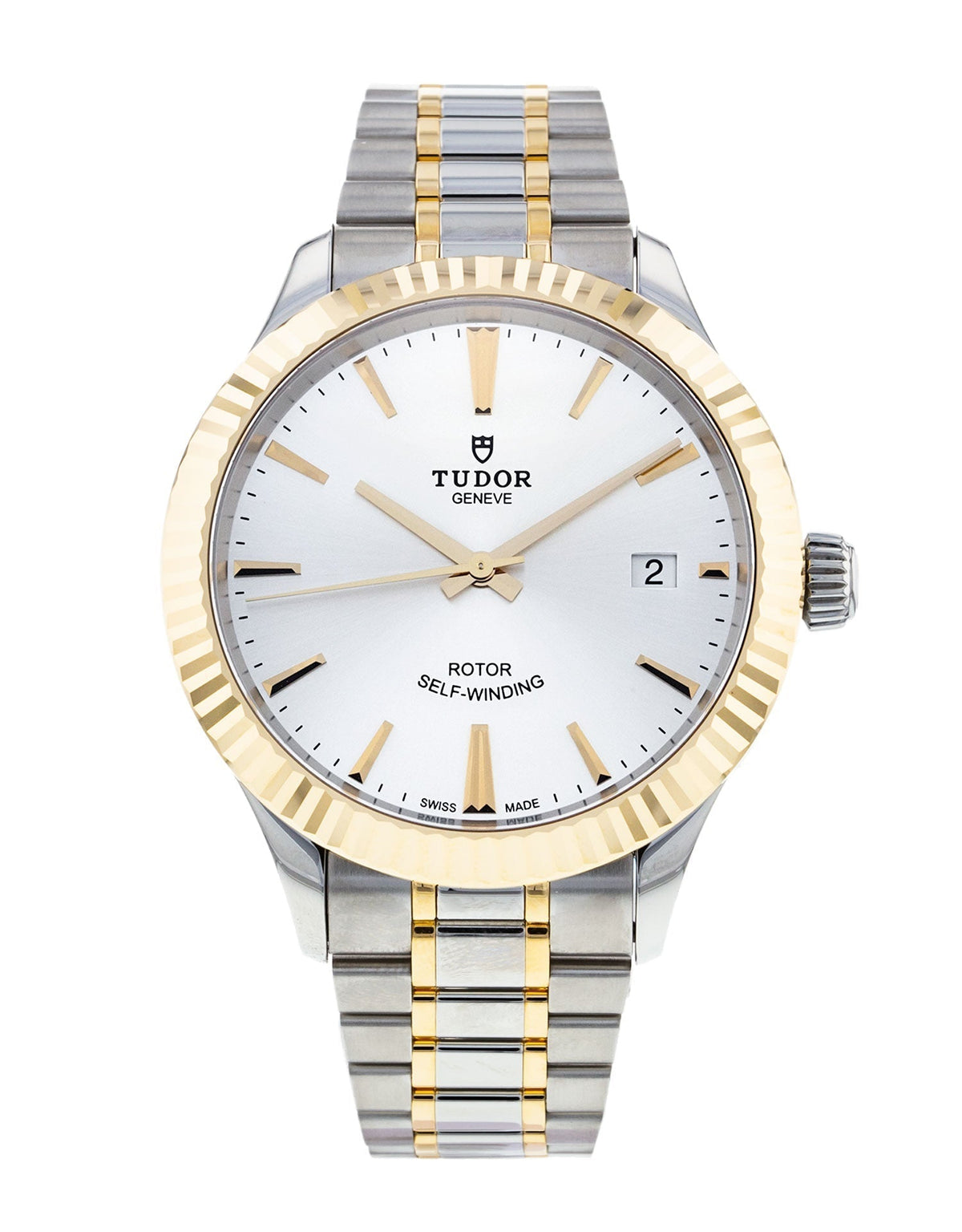 Tudor Style Automatic Silver Dial Two Tone Steel Strap Watch for Men - M12713-0003