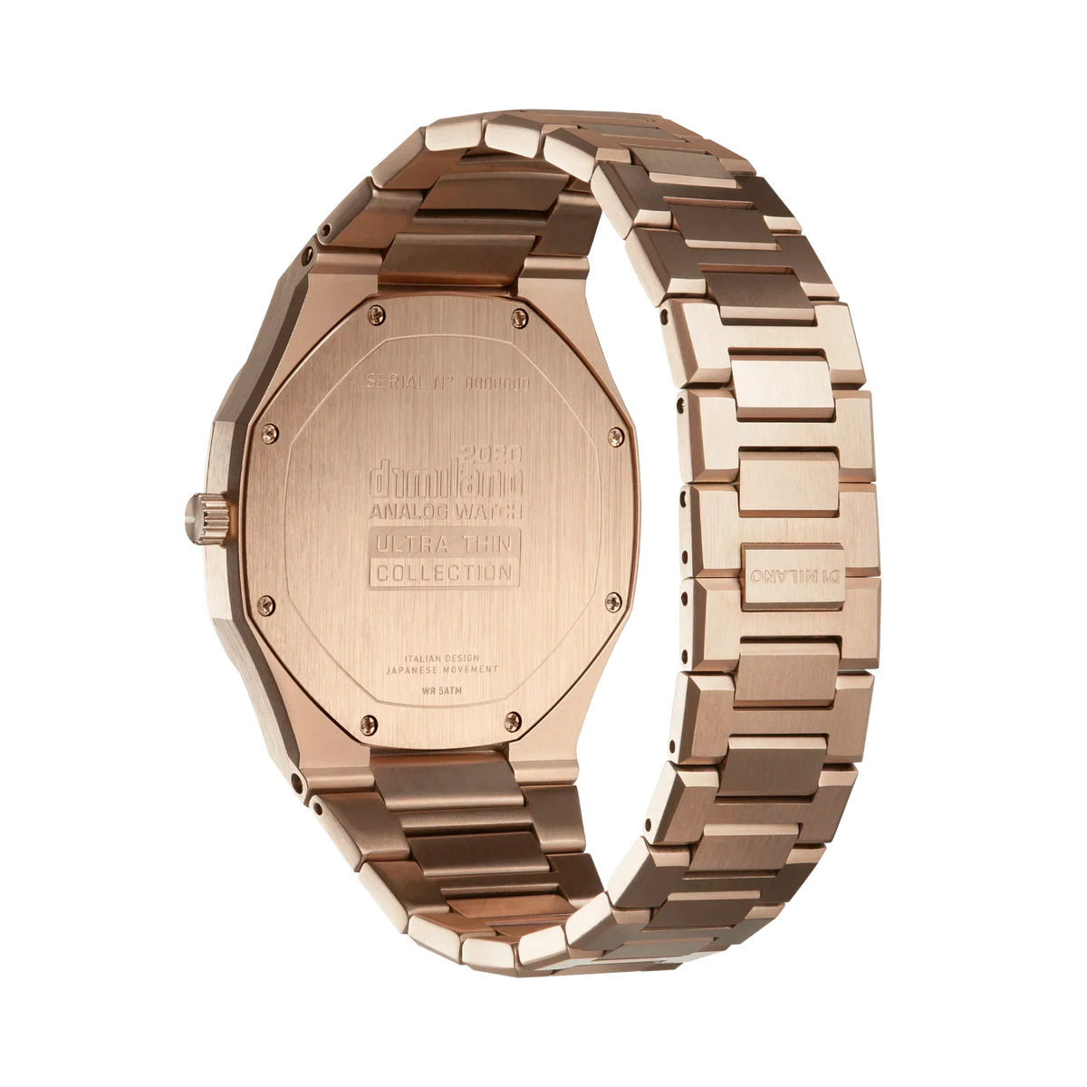 D1 Milano Ultra Thin Grey Dial Gold Steel Strap Watch for Men - D1-UTBJ08