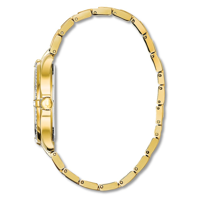 Bulova Crystal Collection Silver Crystal Dial Gold Steel Strap Watch for Women - 98L228