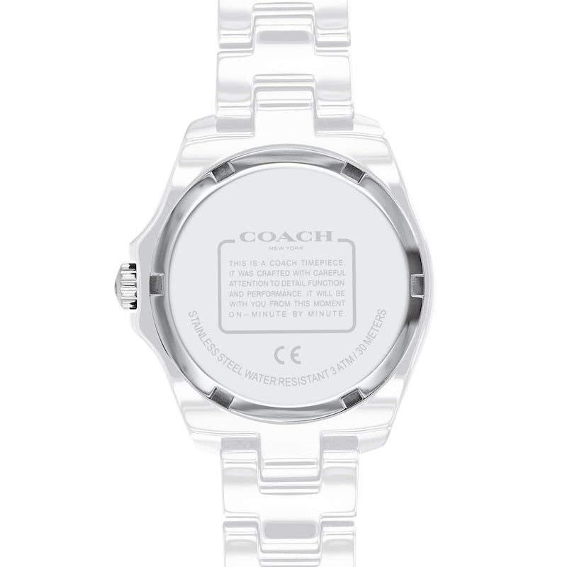 Coach Preston White Dial White Steel Strap Watch for Women - 14503462