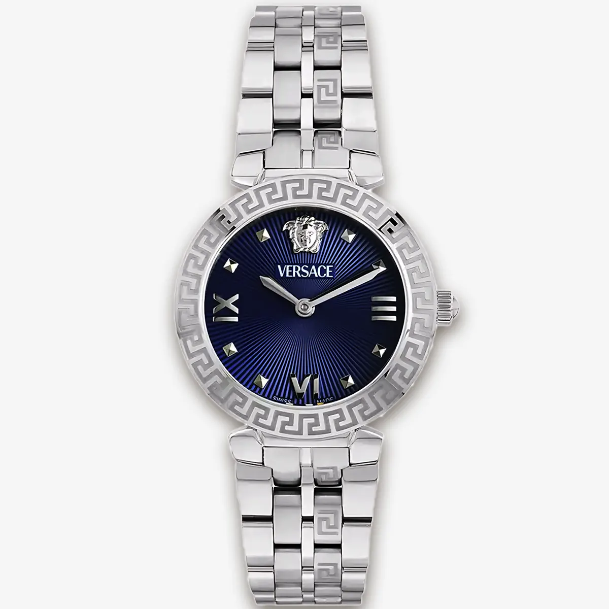 Versace Daphnis Analog Blue Dial Silver Steel Strap Watch for Women - VEOCA0124