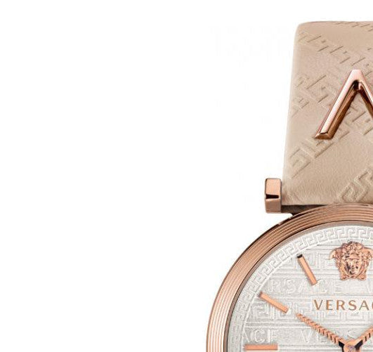 Versace V-Twist White Dial White Leather Strap Watch for Women - VELS00419