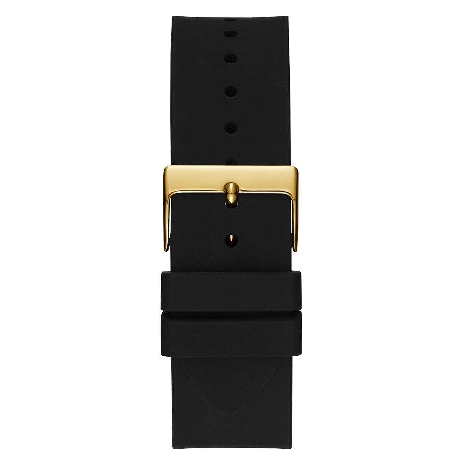 Guess Frontier Crystals Black Dial Black Silicone Strap Watch For Men - W1132G1