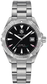 Tag Heuer Aquaracer Automatic Black Dial Silver Steel Strap Watch for Men - WAY2110.BA0928