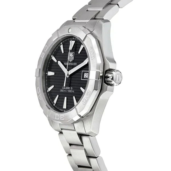 Tag Heuer Aquaracer Automatic Black Dial Silver Steel Strap Watch for Men - WAY2110.BA0928