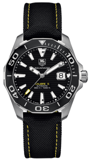 Tag Heuer Aquaracer Calibre 5 Automatic Black Dial Black Nylon Strap Watch for Men - WAY211A.FC6362