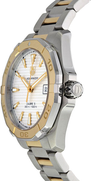 Tag Heuer Aquaracer Calibre 5 Automatic White Dial Two Tone Steel Strap Watch for Men - WAY2151.BD0912
