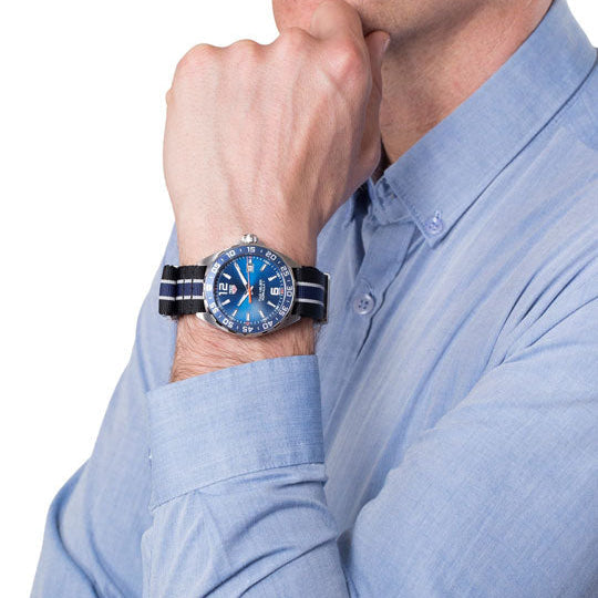 Tag Heuer Formula 1 Quartz Blue Dial Two Tone NATO Strap Watch for Men - WAZ1010.FC8197
