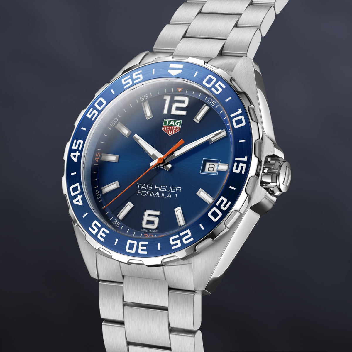 Tag Heuer Formula 1 Quartz Blue Dial Silver Steel Strap Watch for Men - WAZ1010.BA0842