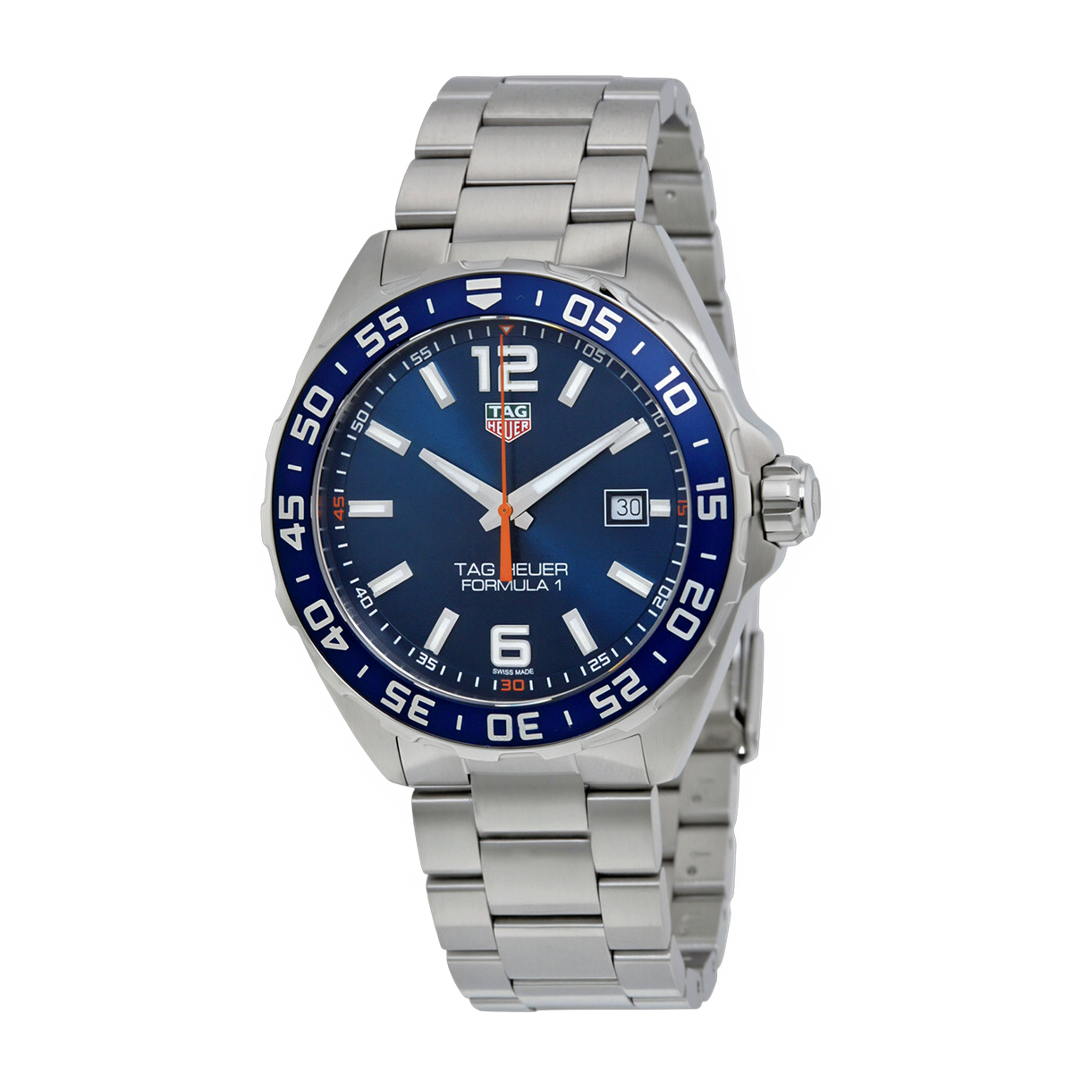 Tag Heuer Formula 1 Quartz Blue Dial Silver Steel Strap Watch for Men - WAZ1010.BA0842