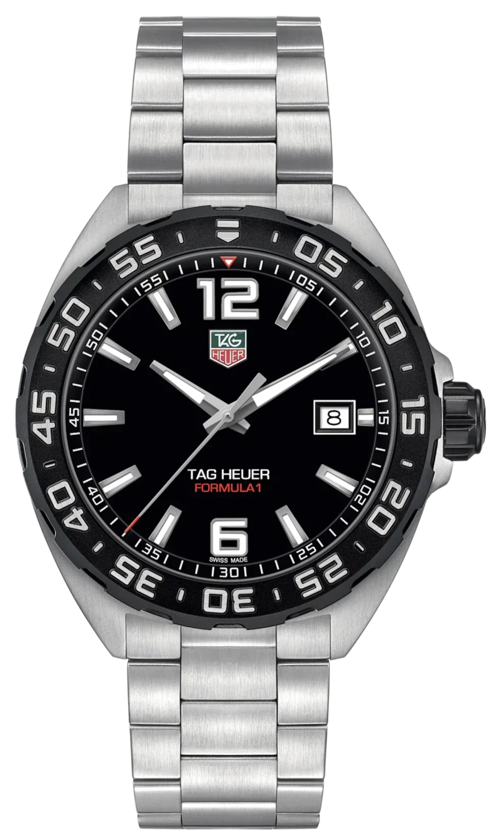 Tag Heuer Formula 1 Quartz Black Dial Silver Steel Strap Watch for Men - WAZ1110.BA0875