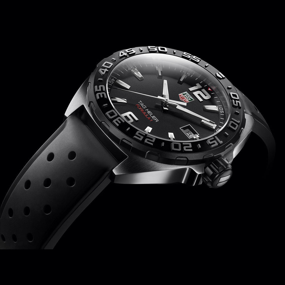 Tag Heuer Formula 1 Quartz 41mm Black Dial Black Rubber Strap Watch for Men - WAZ1110.FT8023