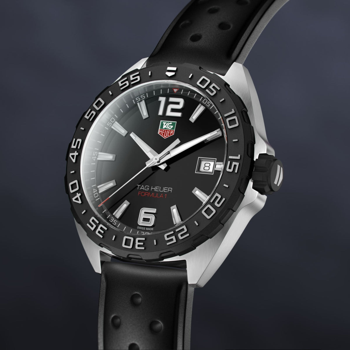 Tag Heuer Formula 1 Quartz Black Dial Black Rubber Strap Watch for Men - WAZ1110.FT8023